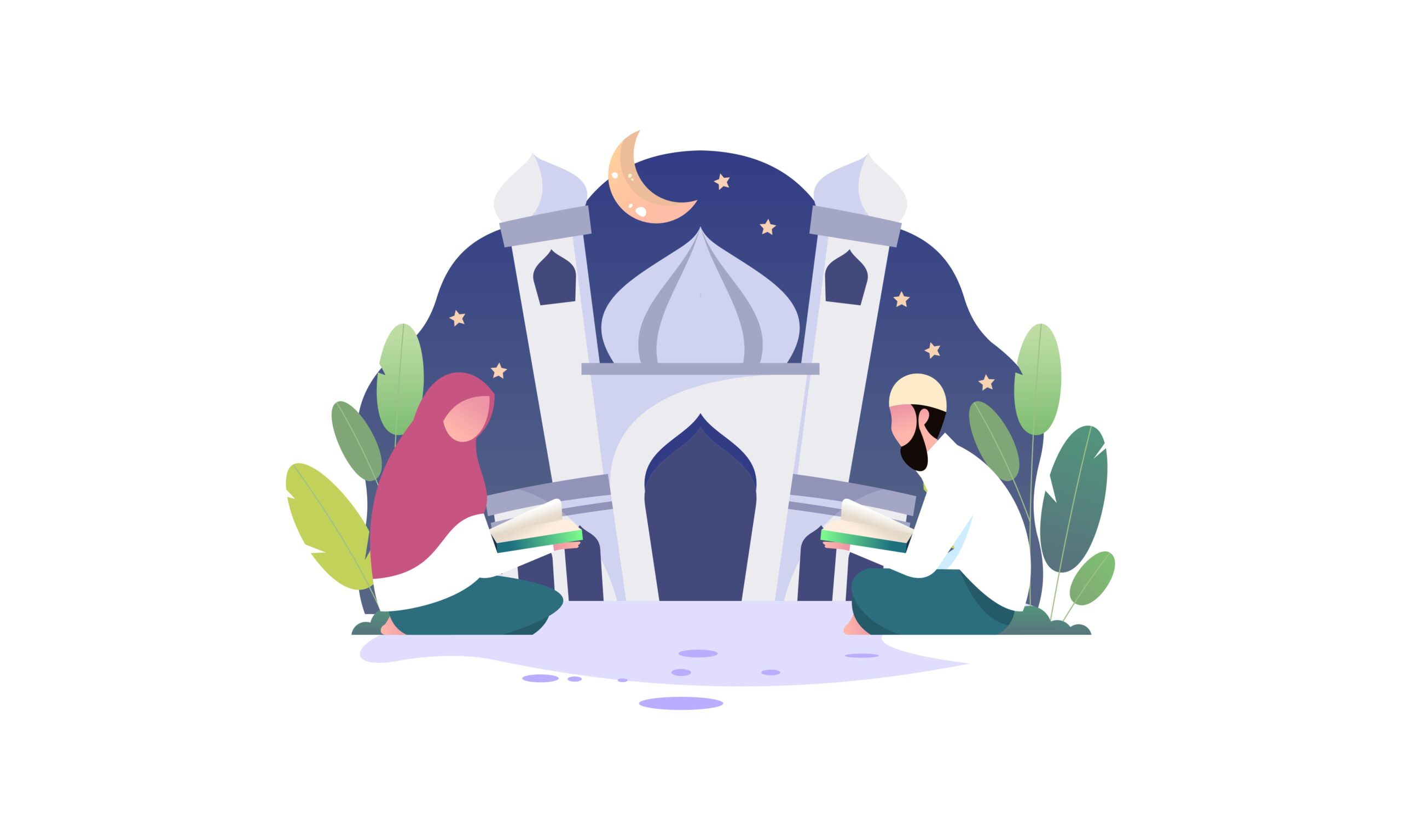 4252-fathiyatul_fitri-muslim_reading_quran_illustration